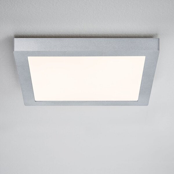 Paulmann Lunar panou LED, angular, crom, 30x30cm, Gri, Camera de zi / sufragerie, Metal