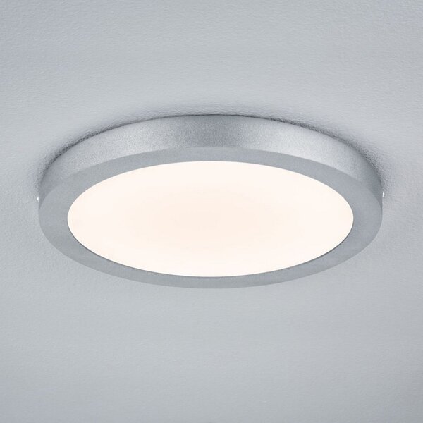 Paulmann Lunar panou LED, rotund, Ø 30 cm, crom, Gri, Studiu / Birou, Metal
