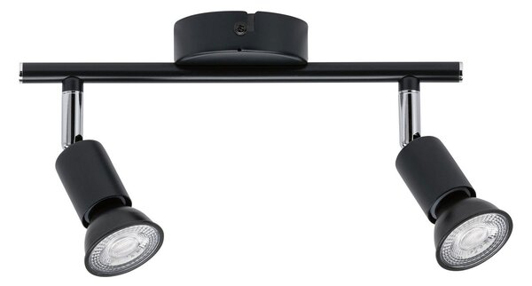 Paulmann Carolina spot tavan, 2 becuri IP44, reglabil, Negru, Camera de zi / sufragerie, Metal, Modern