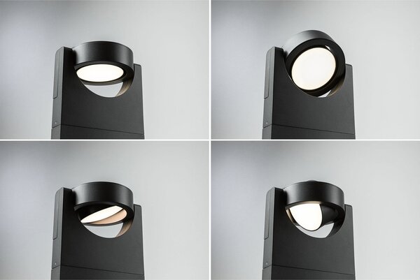 Paulmann Swivea lampă LED stâlpișor, cardanică, Negru, Metal, Modern