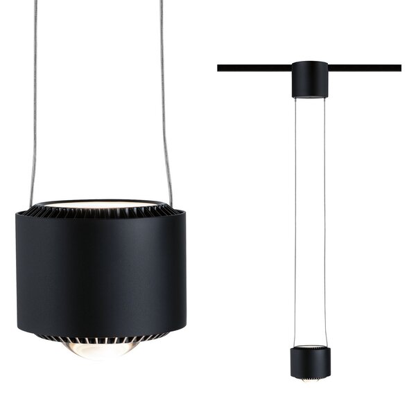 Paulmann URail Aldan pendul LED 2700K negru, reglabil, Negru, Bucătărie, Metal, Modern, Sistem de șine