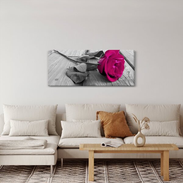 Tablou - Trandafir roz (120x50 cm)