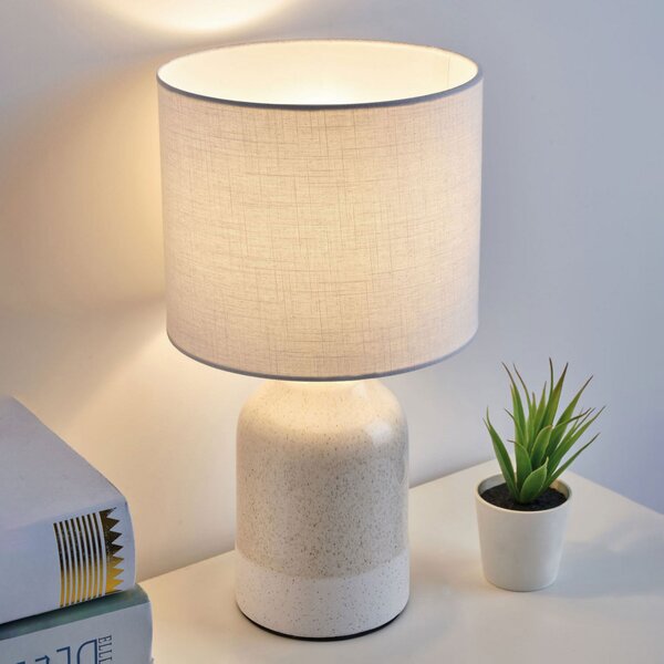 Pauleen Sandy Glow lampă de masă alb/bej, Alb, Camera de zi / sufragerie, Ceramică, Modern