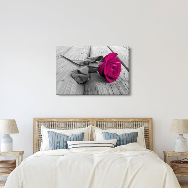 Tablou - Trandafir roz (90x60 cm)