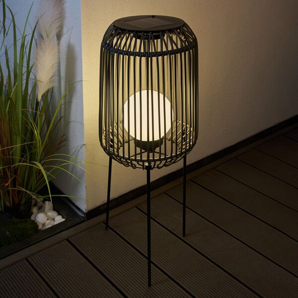 Pauleen Sunshine Coziness lampă LED solară picior, Negru, Plastic, Modern, Umbrelă în picioare
