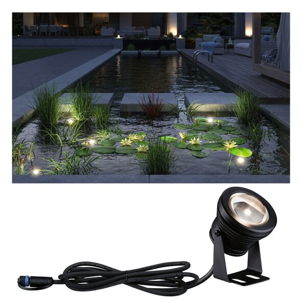 Paulmann Plug & Shine Spot pentru piscină, IP68, reglabil, Negru, Plastic