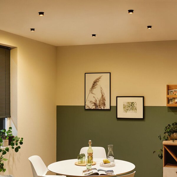 Paulmann Gil LED încastrat negru mat / aur, reglabil, Negru, Baie, Metal, Modern, Corpuri de iluminat încastrate rotunde