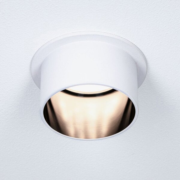 Paulmann Gil LED încastrat alb/negru mat, reglabil, Alb, Baie, Metal, Modern, Corpuri de iluminat încastrate rotunde
