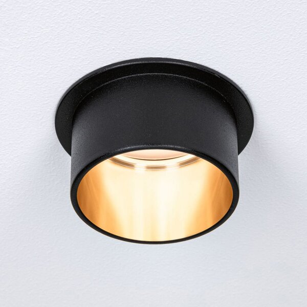 Paulmann Gil LED încastrat negru mat / aur, reglabil, Negru, Baie, Metal, Modern, Corpuri de iluminat încastrate rotunde