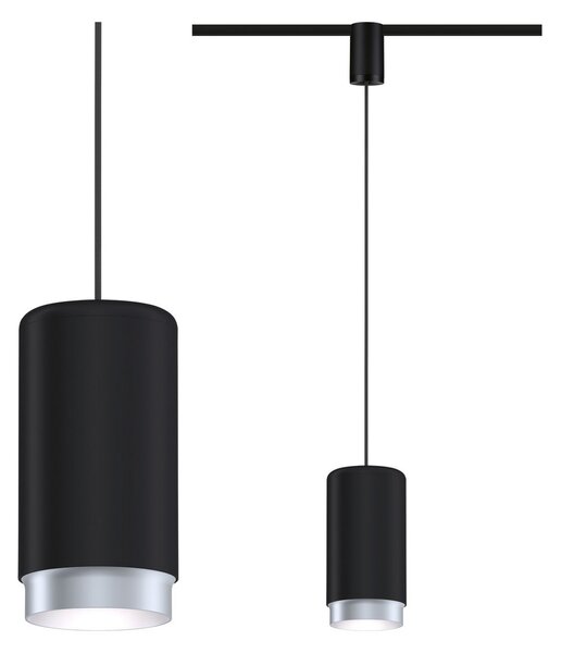 Paulmann Corus URail pendul negru mat, reglabil, Negru, Camera de zi / sufragerie, Metal, Modern