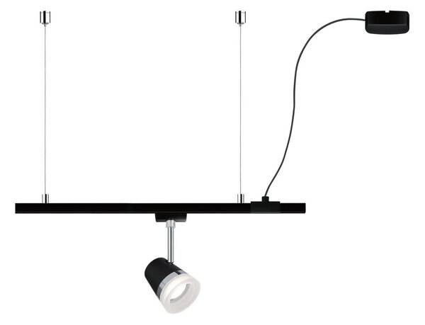 Paulmann URail alimentator de cablu, negru mat, 2 m, reglabil, Negru, Plastic