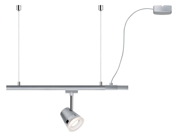 Paulmann URail alimentator de cablu, crom mat, 2 m, reglabil, Gri, Plastic