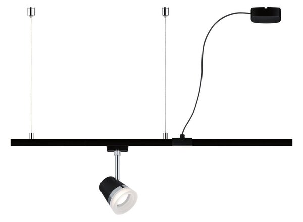Paulmann URail alimentator de cablu, negru mat, 2 m, reglabil, Negru, Plastic