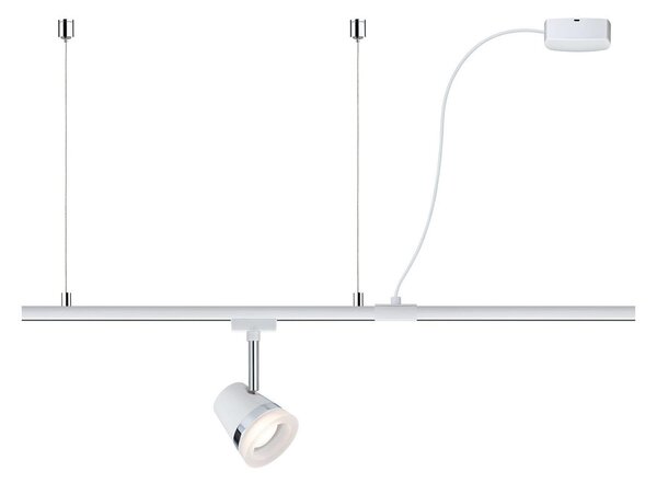 Paulmann URail alimentator de cablu, alb mat, 2 m, reglabil, Alb, Plastic