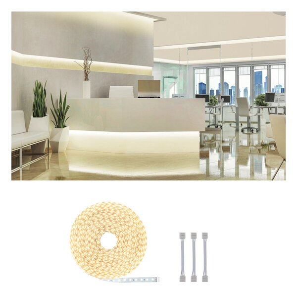Paulmann MaxLED 500 LED bandă IP20, 20m alb cald, Gri, Camera de zi / sufragerie, Plastic