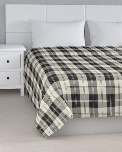 Cuvertura matlasata cu model culoare negru Țesătură împletitură, cu model