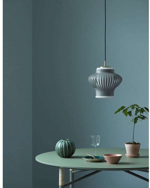 Lustră Pendul Warm Nordic, Opal Lamella, reglabil, Gri, Sala de mese, Metal, Vintage