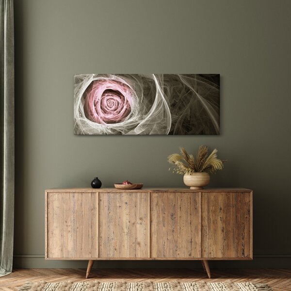 Tablou - Abstract trandafir roz deschis roz (120x50 cm)