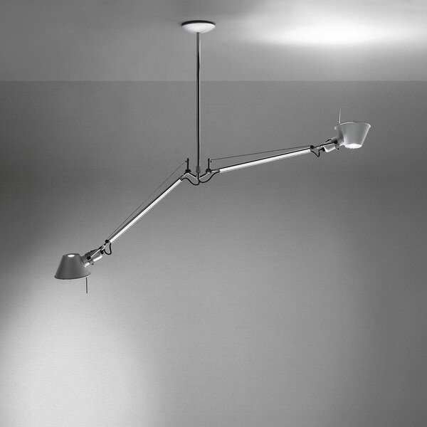Lustră Pendul Artemide, Tolomeo 2 Bracci, reglabil, Metalic, Camera de zi, Metal, Design