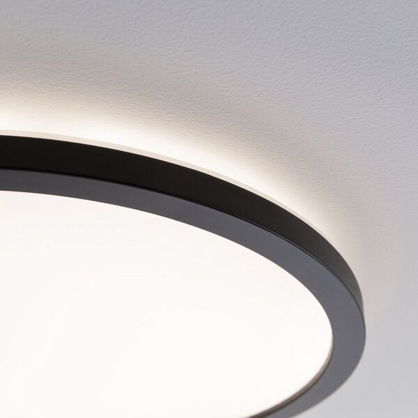 Paulmann Atria Shine Panel on/off negru 830 Ø19cm, Negru, Camera de zi / sufragerie, Plastic, Modern