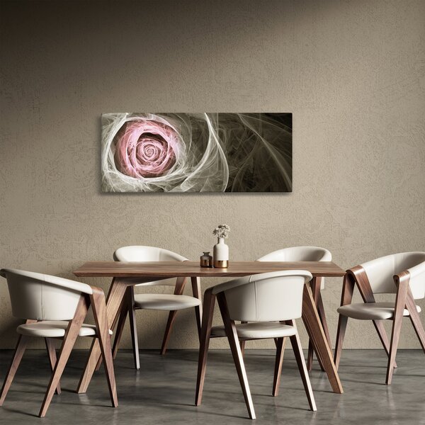 Tablou - Abstract trandafir roz deschis roz (120x50 cm)