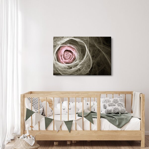 Tablou - Abstract trandafir roz deschis roz (90x60 cm)