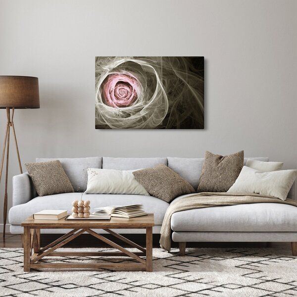 Tablou - Abstract trandafir roz deschis roz (90x60 cm)