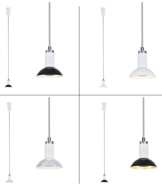 Paulmann Runa lampă suspendată, alb/gri, reglabil, Alb, Camera de zi / sufragerie, Metal, Modern