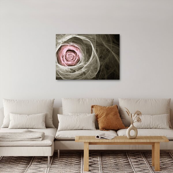 Tablou - Abstract trandafir roz deschis roz (70x50 cm)