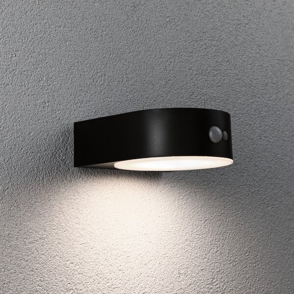 Paulmann Eileen aplică solară LED exterior senzor, Negru, Plastic, Modern