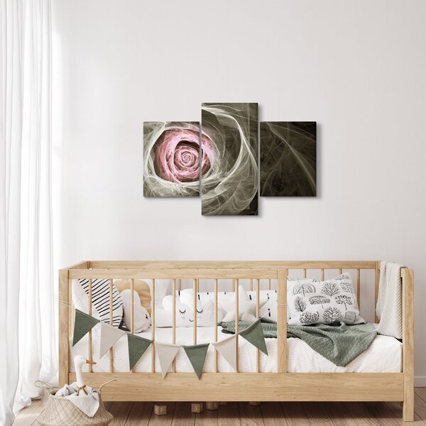 Tablou - Abstract trandafir roz deschis roz (90x60 cm)