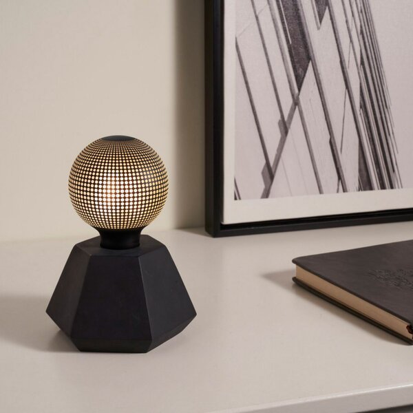 Pauleen Black Flare lampă decorativă beton negru, Negru, Camera de zi / sufragerie, Beton, Modern