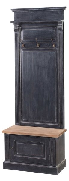 Dulap Bradford pentru hol 79x45x210 cm negru vintage & lemn natur