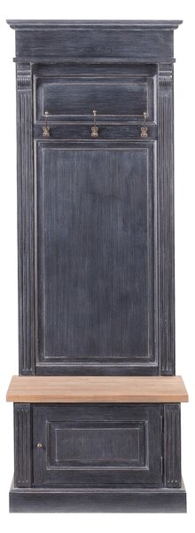 Dulap Bradford pentru hol 79x45x210 cm negru vintage & lemn natur