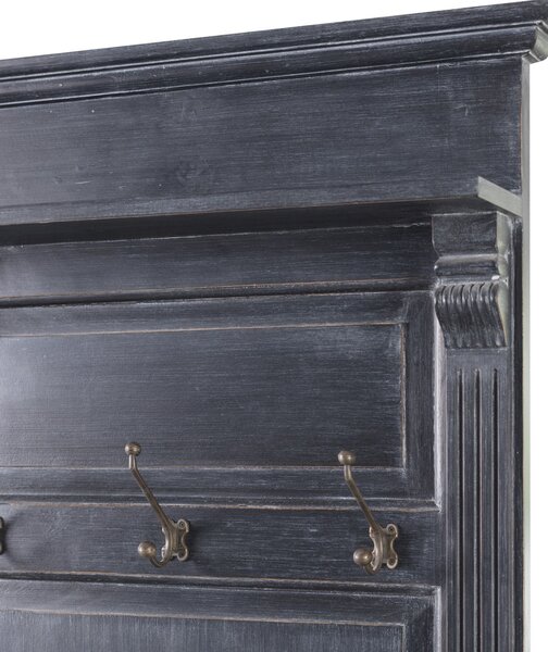 Dulap Bradford pentru hol 79x45x210 cm negru vintage & lemn natur