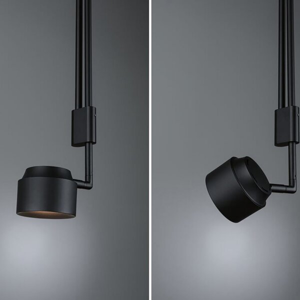 Paulmann Puric Pane pendul LED ZigBee Ø 8,6cm, reglabil, Negru, Camera de zi / sufragerie, Plastic, Modern