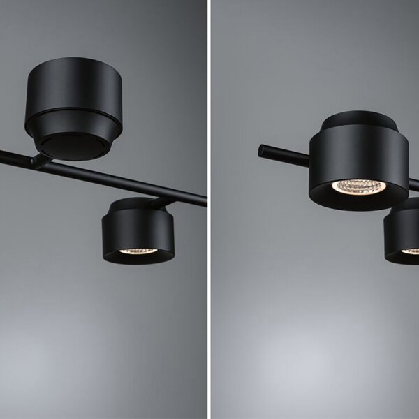 Paulmann Puric Pane I pendul LED 6 becuri indirect, reglabil, Negru, Camera de zi / sufragerie, Metal, Modern