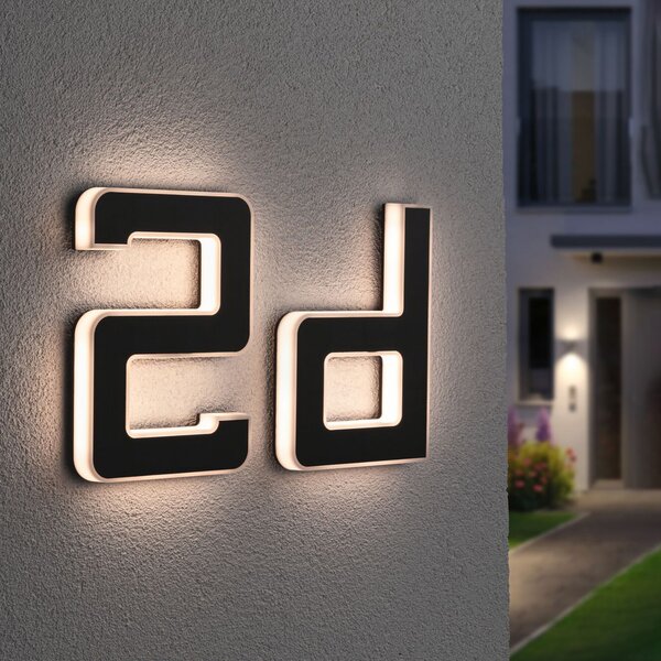 Paulmann LED cu LED-uri solare litera d, Negru, Plastic, Modern