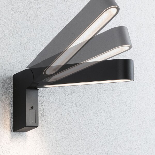 Paulmann Ito aplică de exterior vertical cu senzor, Negru, Metal