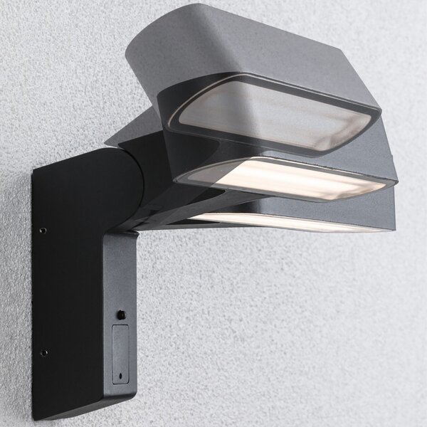 Paulmann Ito aplică de exterior orizontal senzor, Negru, Metal