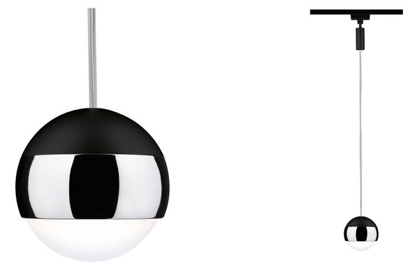 Paulmann URail Capsule II pendul 4000K negru, reglabil, Negru, Bucătărie, Metal, Modern