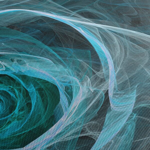 Tablou - Abstract trandafir albastru cu fundal negru (90x60 cm)
