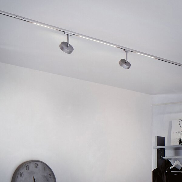 Paulmann URail Circle spot LED rotund 4000K crom, reglabil, Gri, Camera de zi / sufragerie, Metal, Modern