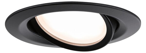 Paulmann Nova Plus Coin 3x IP23 2700K negru, reglabil, Negru, Hol, Metal, Modern, Corpuri de iluminat încastrate rotunde