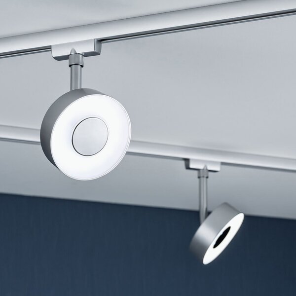 Paulmann URail Circle spot LED rotund 4000K crom, reglabil, Gri, Camera de zi / sufragerie, Metal, Modern