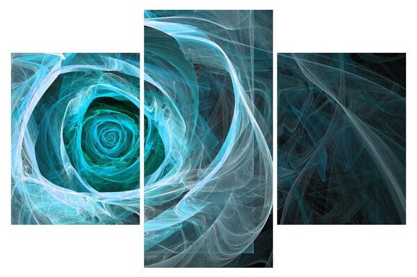 Tablou - Abstract trandafir albastru cu fundal negru (90x60 cm)