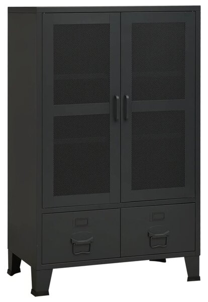 Dulap industrial de depozitare, negru, 70x40x115 cm, metal