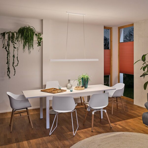 Paulmann Lampă suspendată LED Aptare, albă, 2700K, inteligentă, dimabilă., reglabil, Alb, Camera de zi / sufragerie, Metal, Modern
