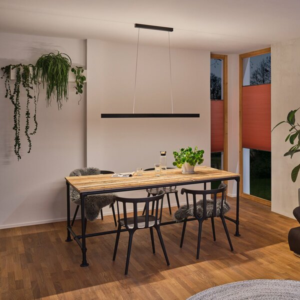 Paulmann Lampă suspendată LED Aptare, negru, 2700K, inteligentă, dimabilă., reglabil, Negru, Camera de zi / sufragerie, Metal, Modern