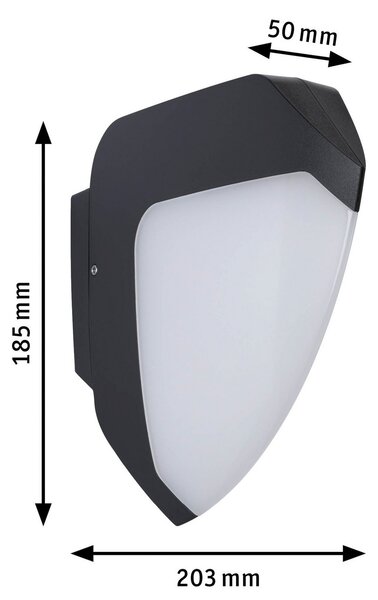 Paulmann Ikosea LED lampă de perete pentru exterior, ZigBee 3.0, reglabil, Negru, Plastic, Modern
